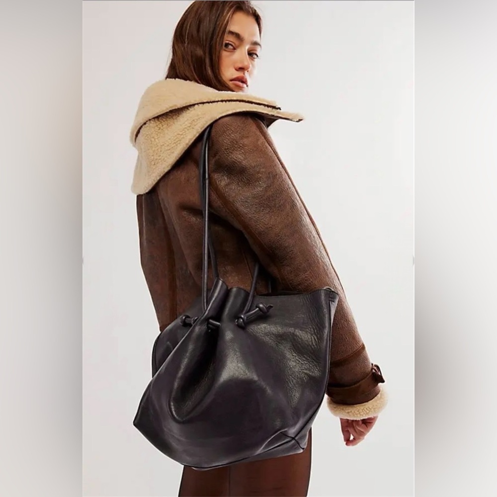 NWT - Free People - Head Over Heels LeatherTote - Black